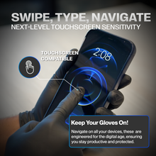 Load image into Gallery viewer, touch screen compatible durable black nitrile gloves