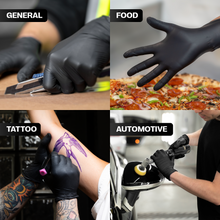 Load image into Gallery viewer, SureSafe OBSIDIAN SIX Black Nitrile Gloves - Heavy Duty Industrial, Powder Free, 6MIL