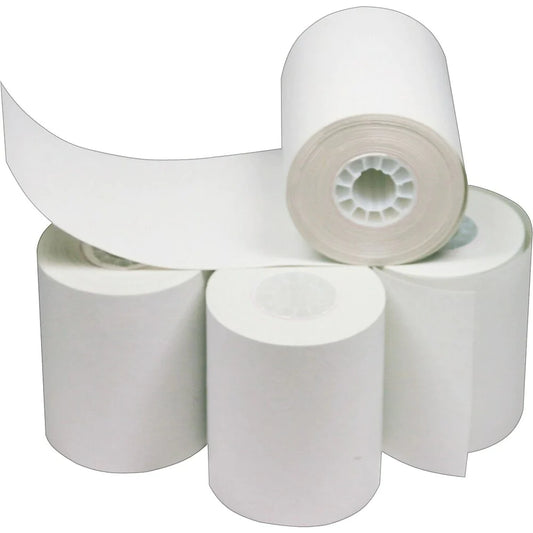 Pack of white thermal receipt paper rolls