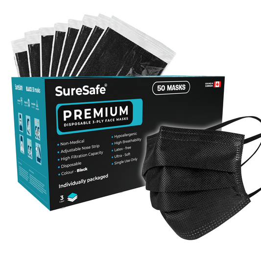 SureSafe Earloop Face Mask, Disposable, Individually Wrapped 50/box