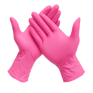 SureSafe Gloves category icon showing pink nitrile gloves, ideal for medical, food safe, and industrial protection.
