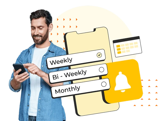 SureSafe Subscribe and Save graphic showing weekly, bi-weekly, and monthly delivery options for recurring PPE orders.