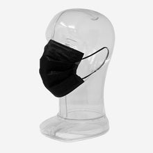 Load image into Gallery viewer, a Black earloop face mask with adjustable nose strip
